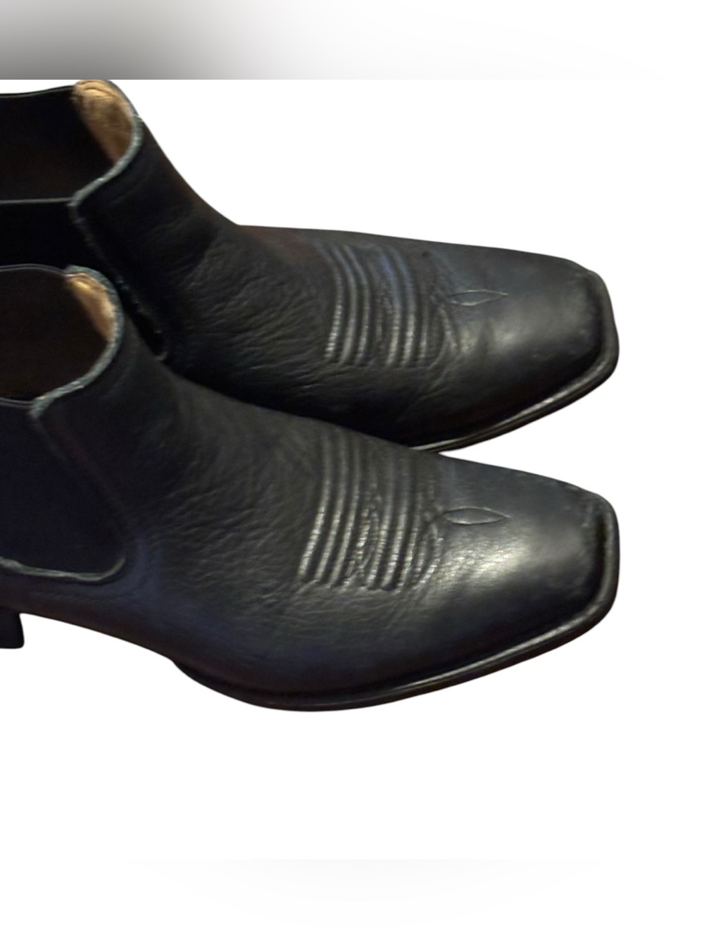 Ariat Booker Ultra Leather Western Chelsea Boots Square Toe Black -Men’s 10 D - Picture 12 of 15